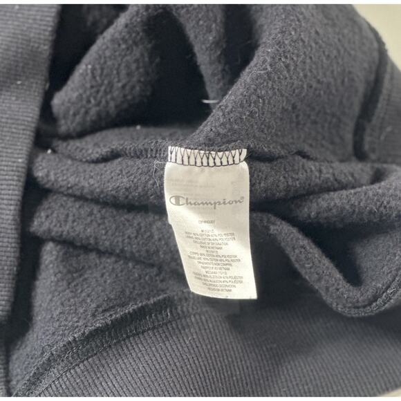 Champion Youth Hoodie Medium (10/12) Black Pullover Fleece Logo Sweatshirt - Picture 5 of 6